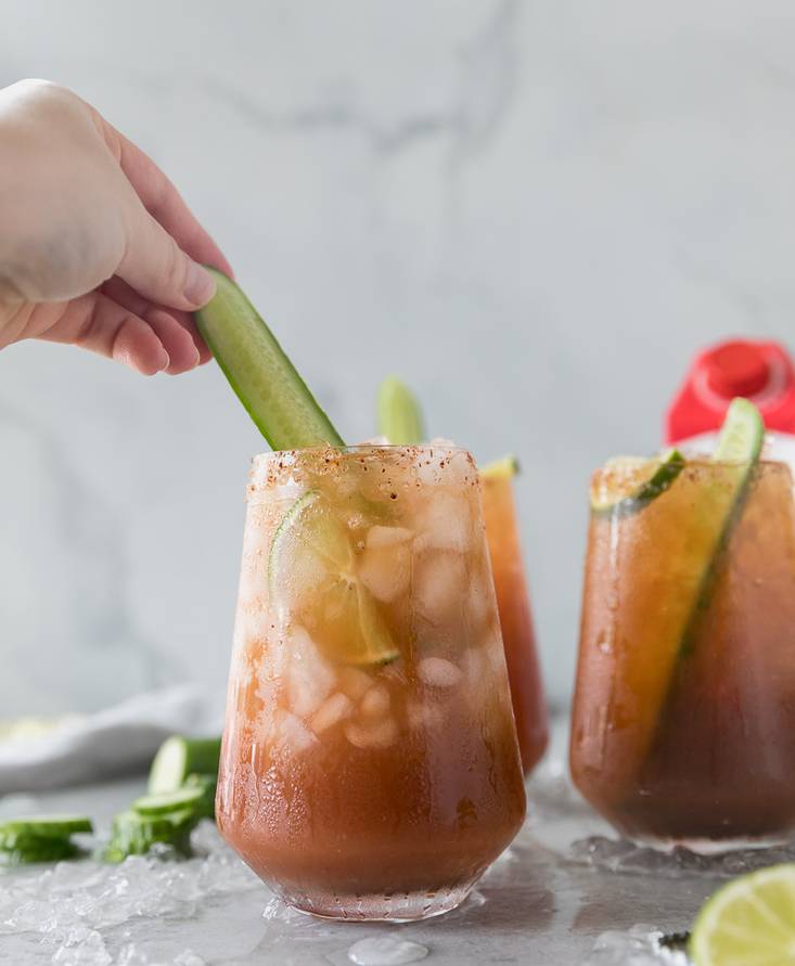 Smoky Cucumber Micheladas