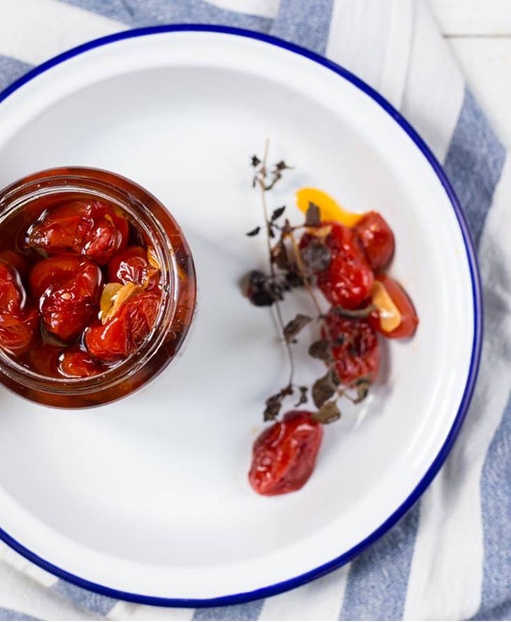 Spaghetti con pomodori datterino arrosto