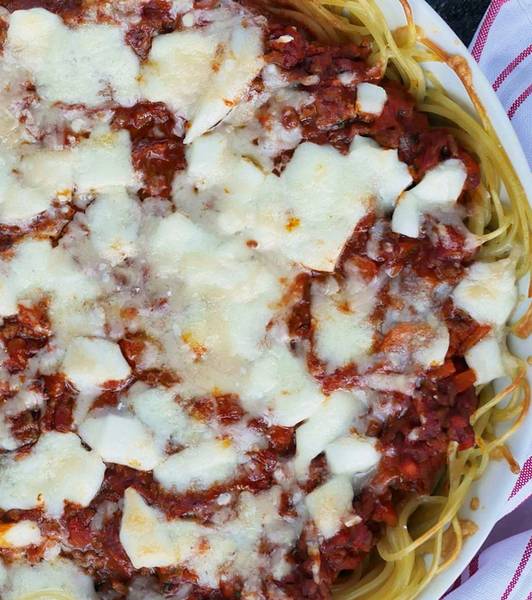 Spaghetti Bolognese Auflauf