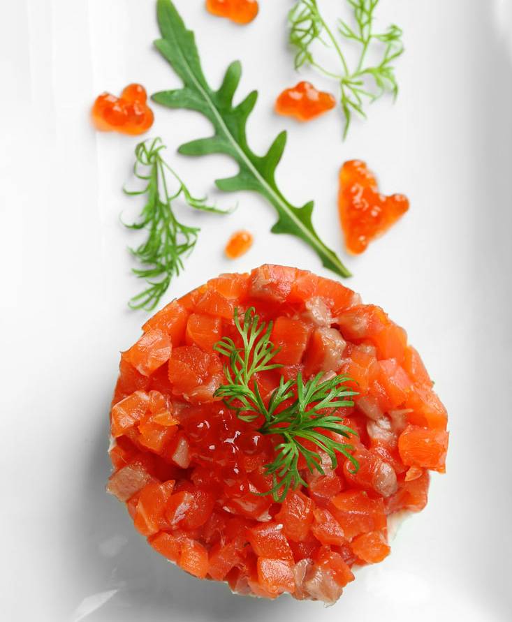 Tartare di salmone affumicato e verdure