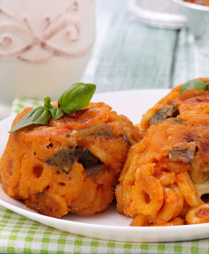 Timballi di anelletti alle verdure