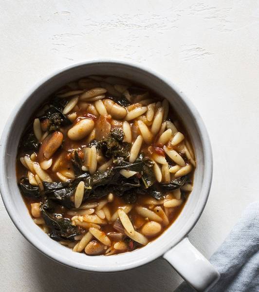 Tomato Orzo Soup with Kale