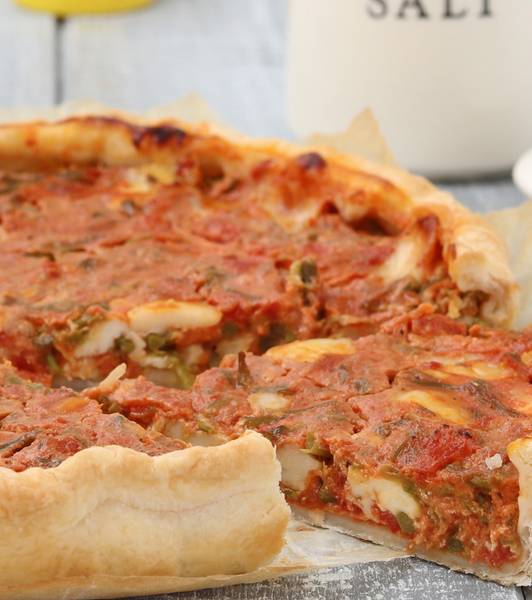 Torta salata asparagi e pomodoro