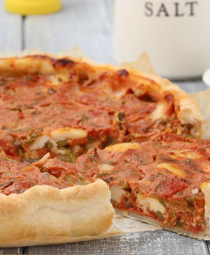 Pikante Spargel-Tomaten-Tarte