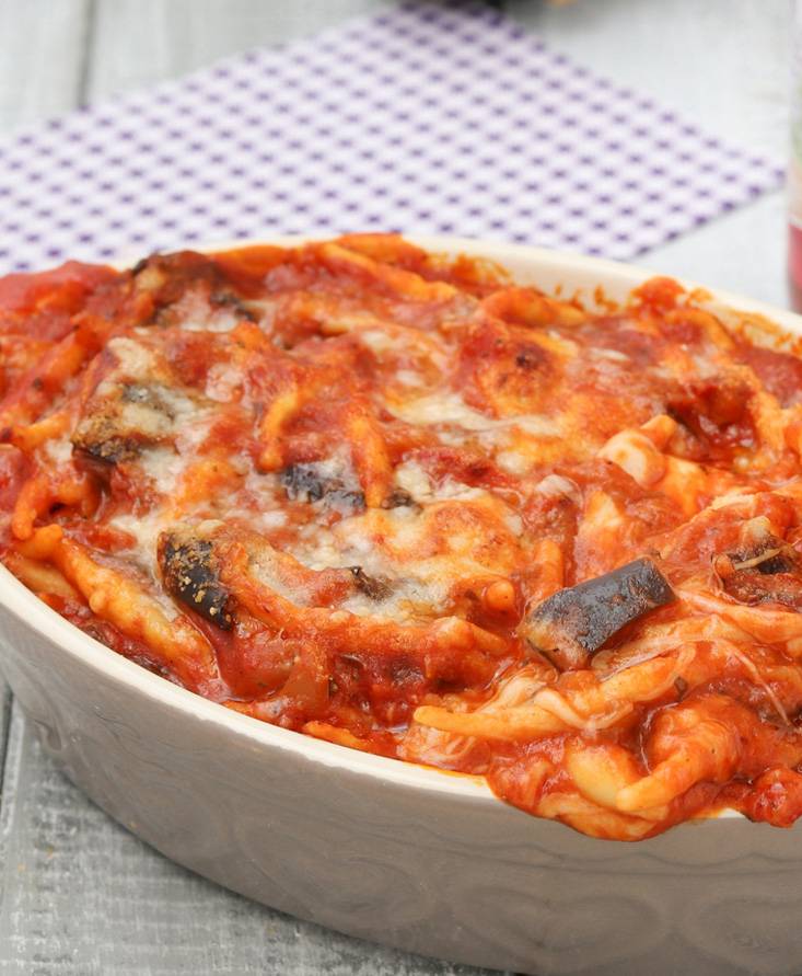 Trofie al forno con le melanzane