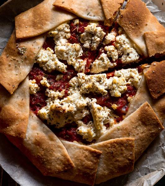 Vegan Rustic Tomato Ricotta Galette