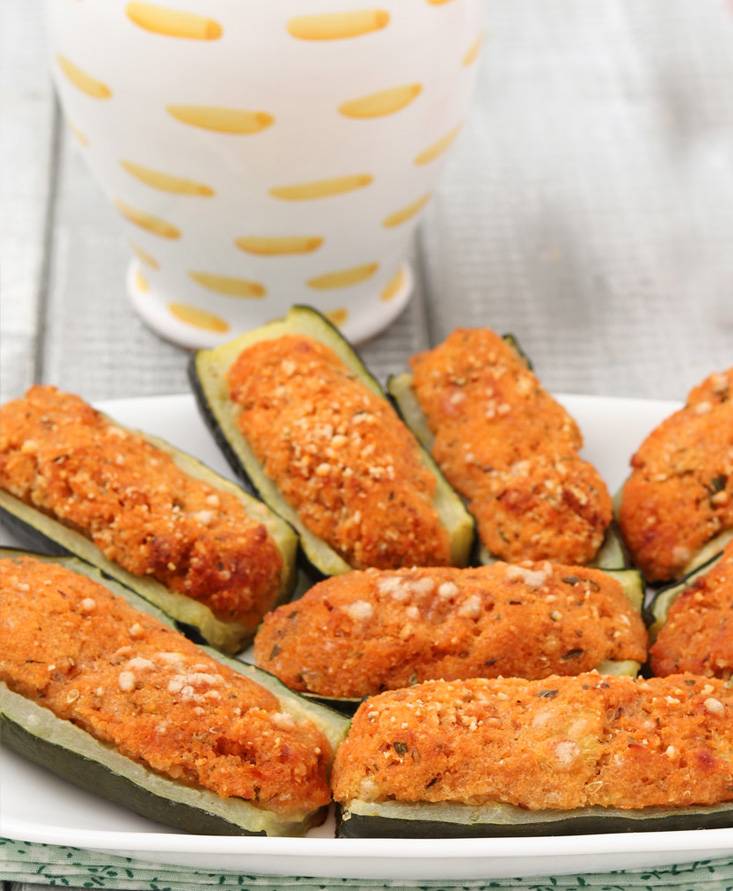Zucchine ripiene di pane