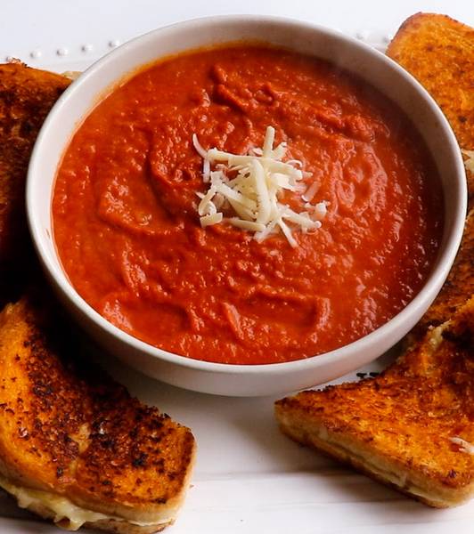Tomato Soup and Grilled Cheese Sandwich