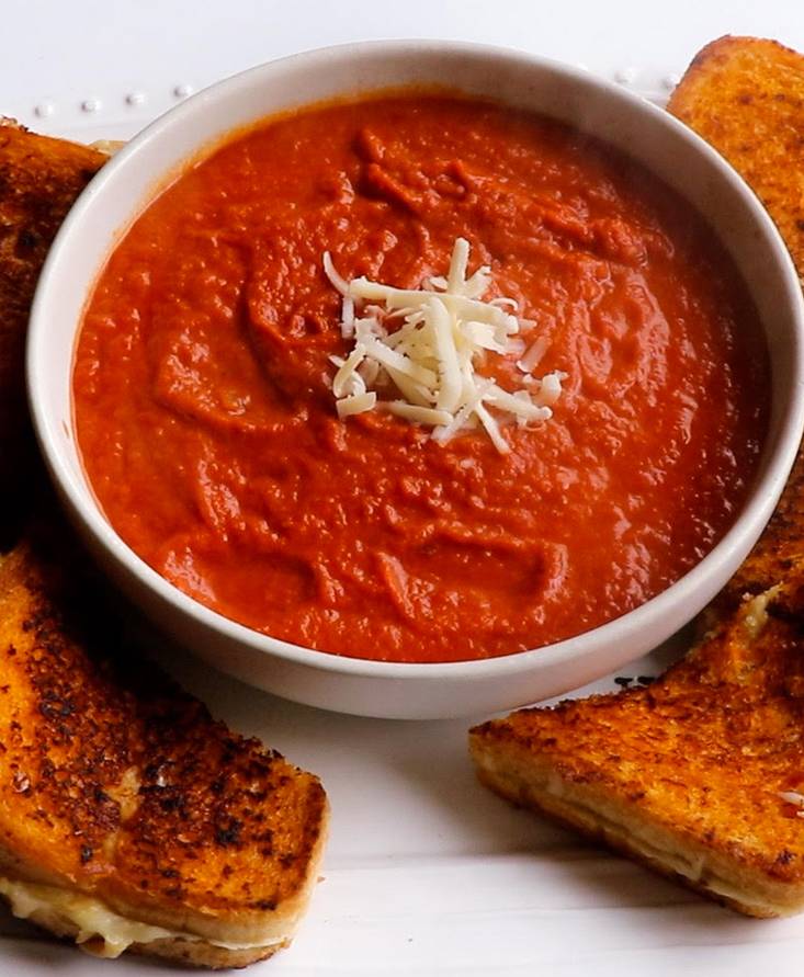 Tomato Soup and Grilled Cheese Sandwich